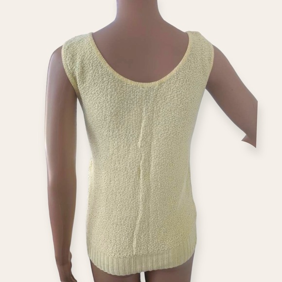 Yellow Summer Knit Sleeveless Sweater Top Vintage S XS New Old Stock - Picture 4 of 4